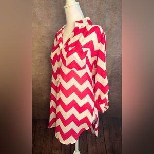 Pink Chevron blouse  Sz S